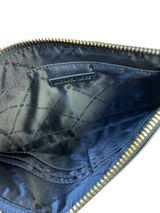 Michael Kors Zip Clutch Wristlet Black Pebbled