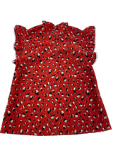 THML Red Leopard Print Ruffle Sleeve Blouse (S)