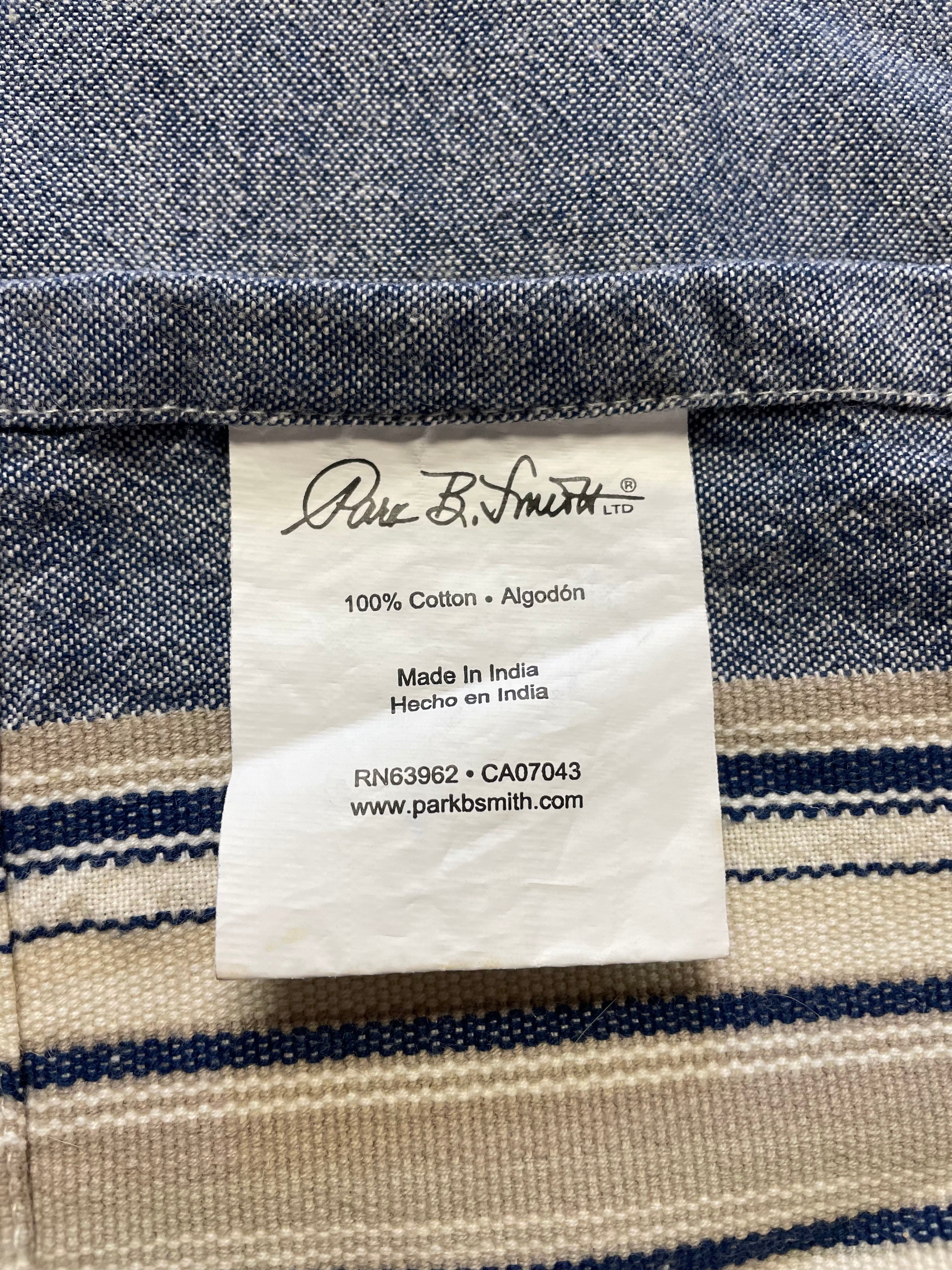 Park B. Smith Blue and Tan Shower Curtain