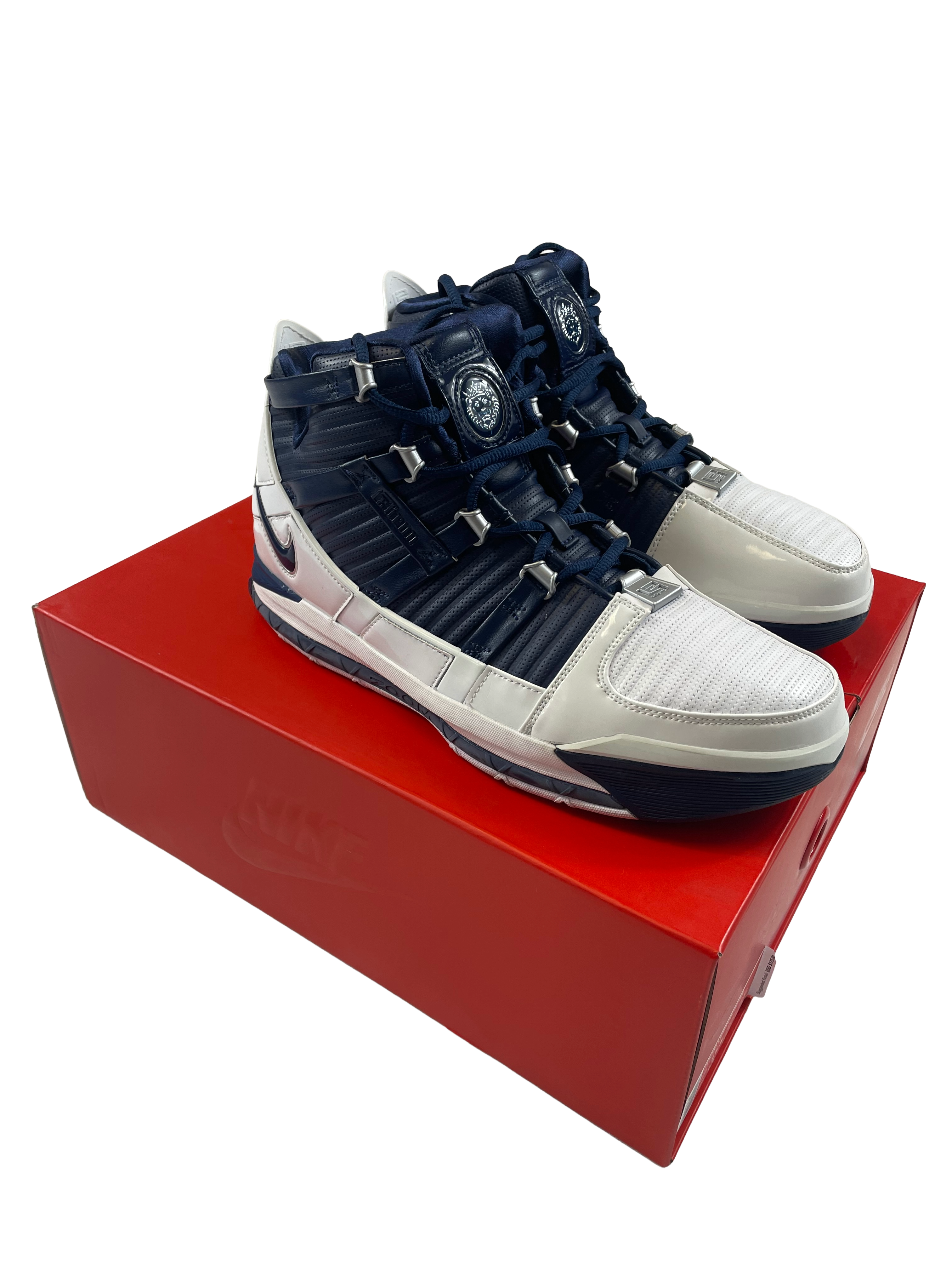 Nike Zoom Lebron III QS White Midnight Navy Men's Sneakers (11.5) - BinxBerry Consignment