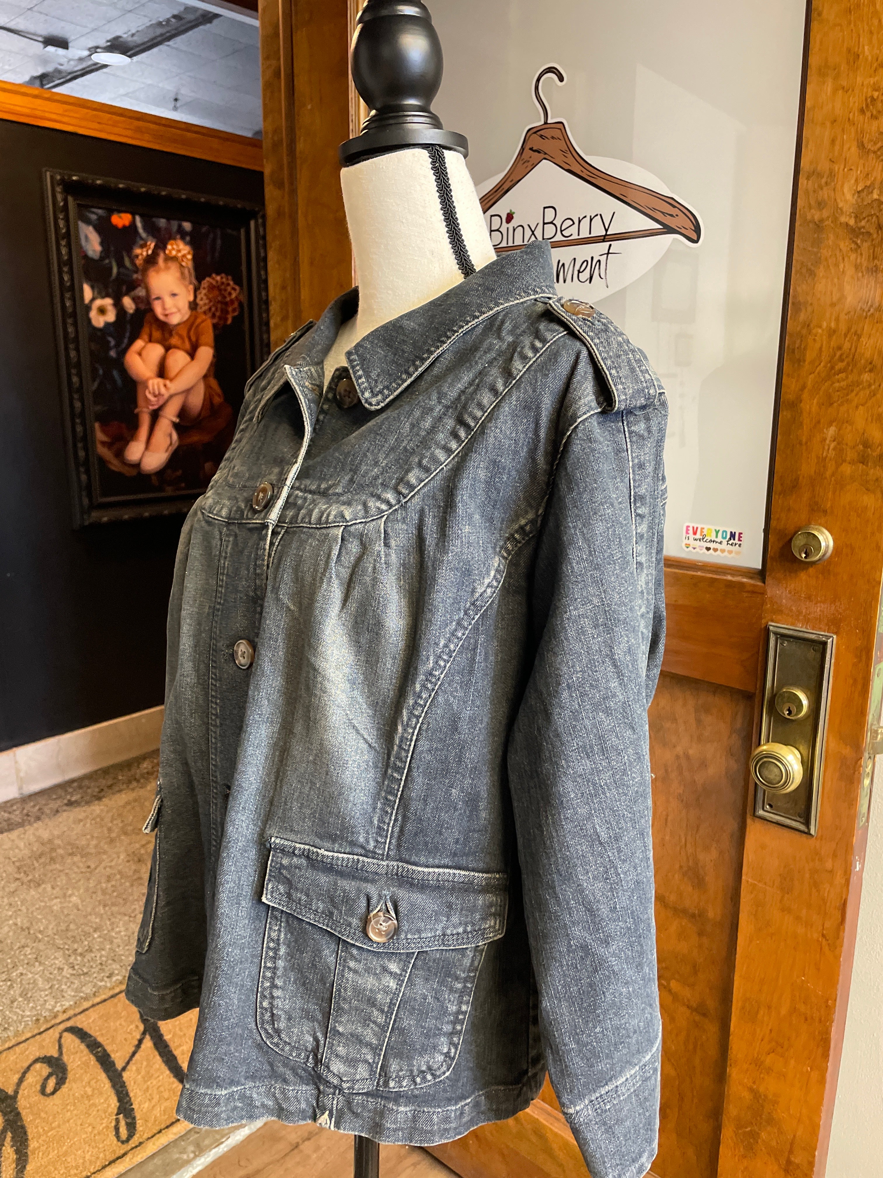 Motto Women's Denim Jacket (1X)