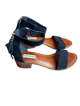 Steve Madden Darcie Black Suede Leather Sandals (8.5M)