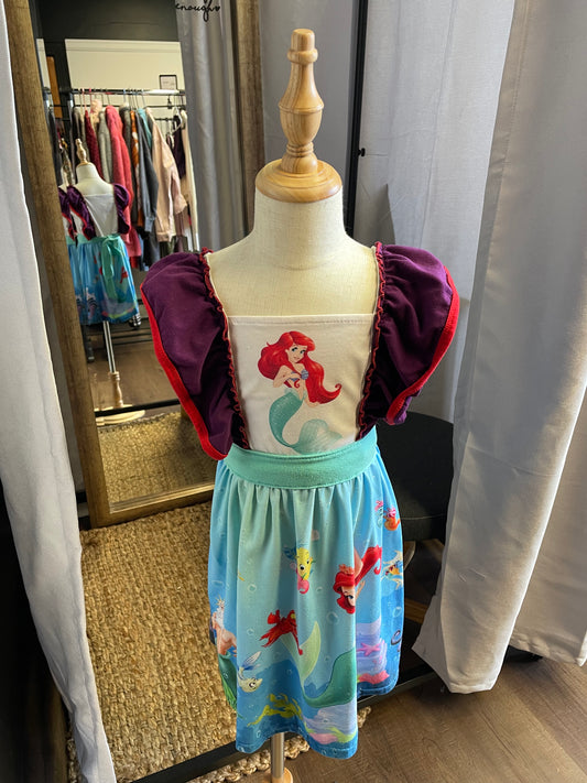 Disney Inspired Ariel Dress (6T)