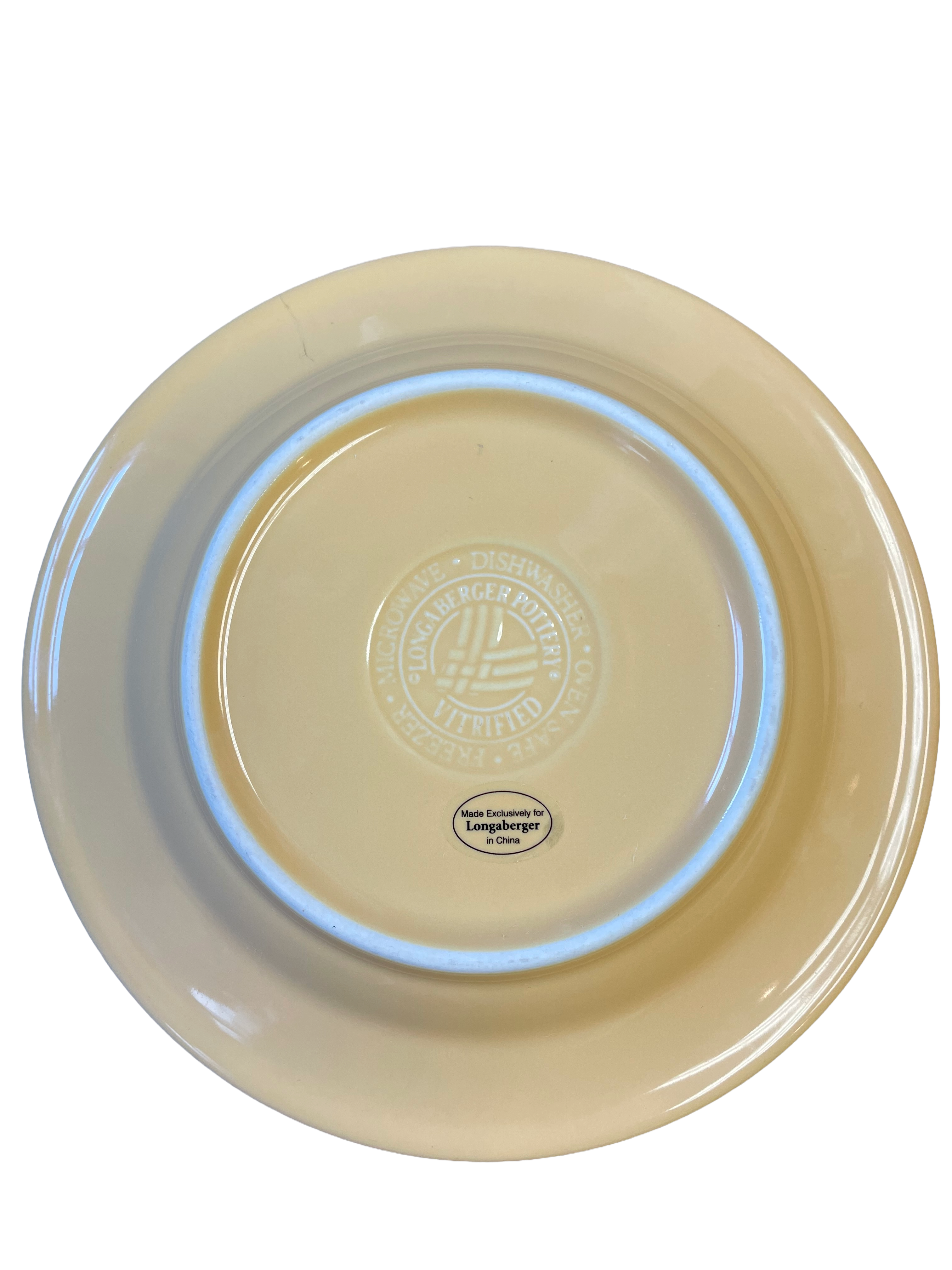 Longaberger Pottery Woven Traditions Butternut Yellow 7.25" Plate - BinxBerry Consignment