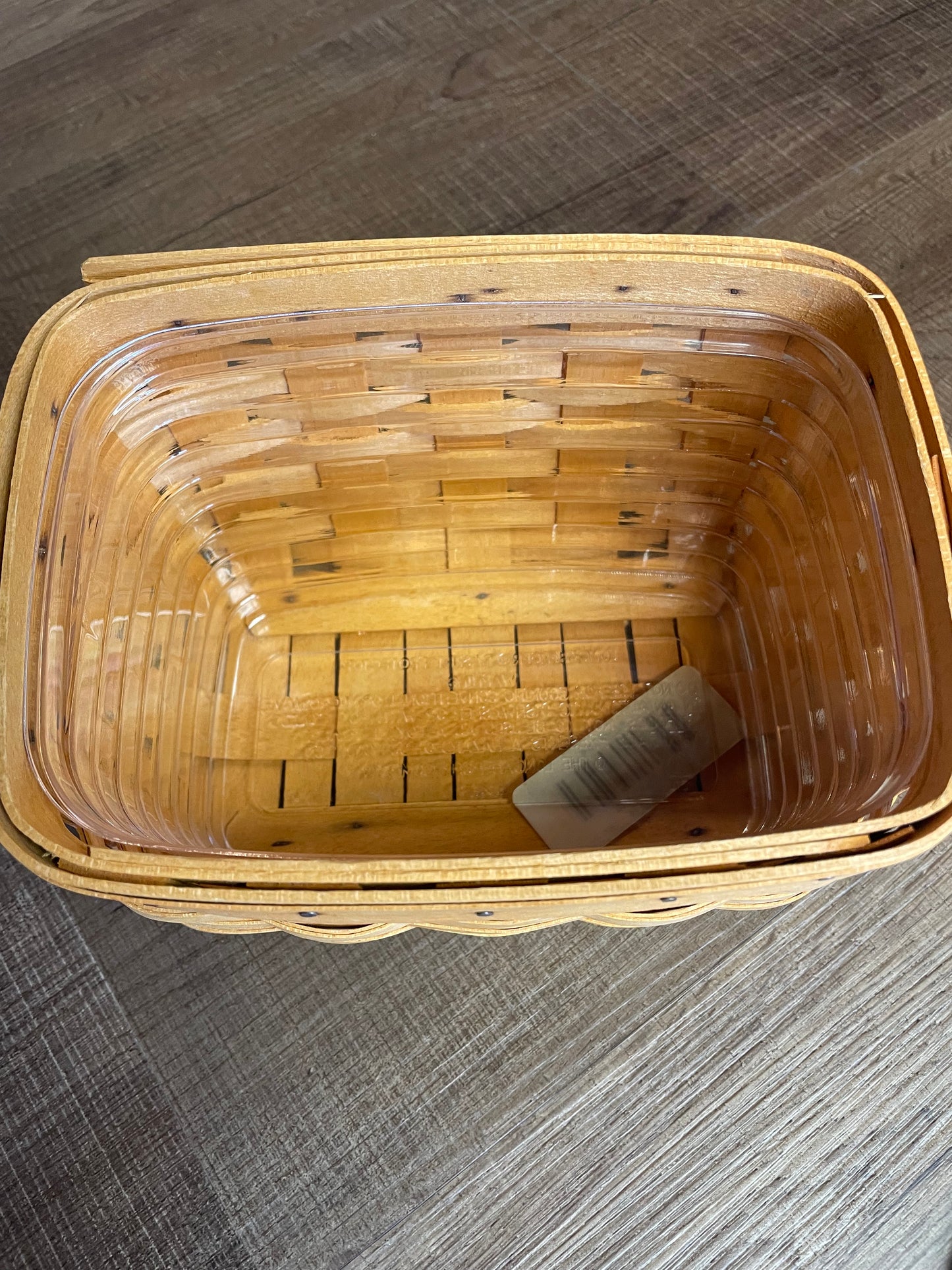 Longaberger 2001 Classic Small Recipe Basket with Lid and Protector