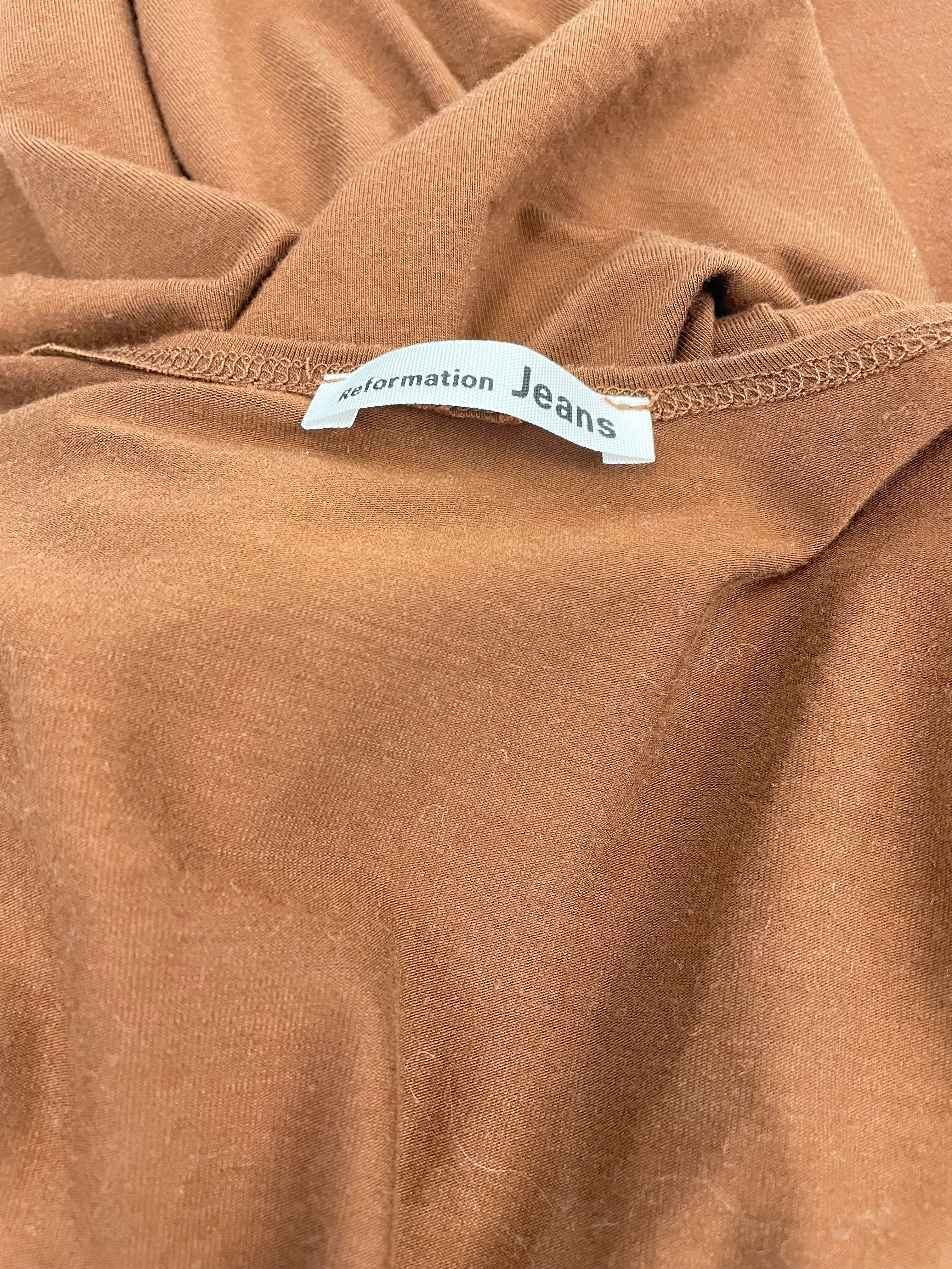 Reformation Jeans Kaila Wrap Knit Dress Brown (M) - BinxBerry Consignment