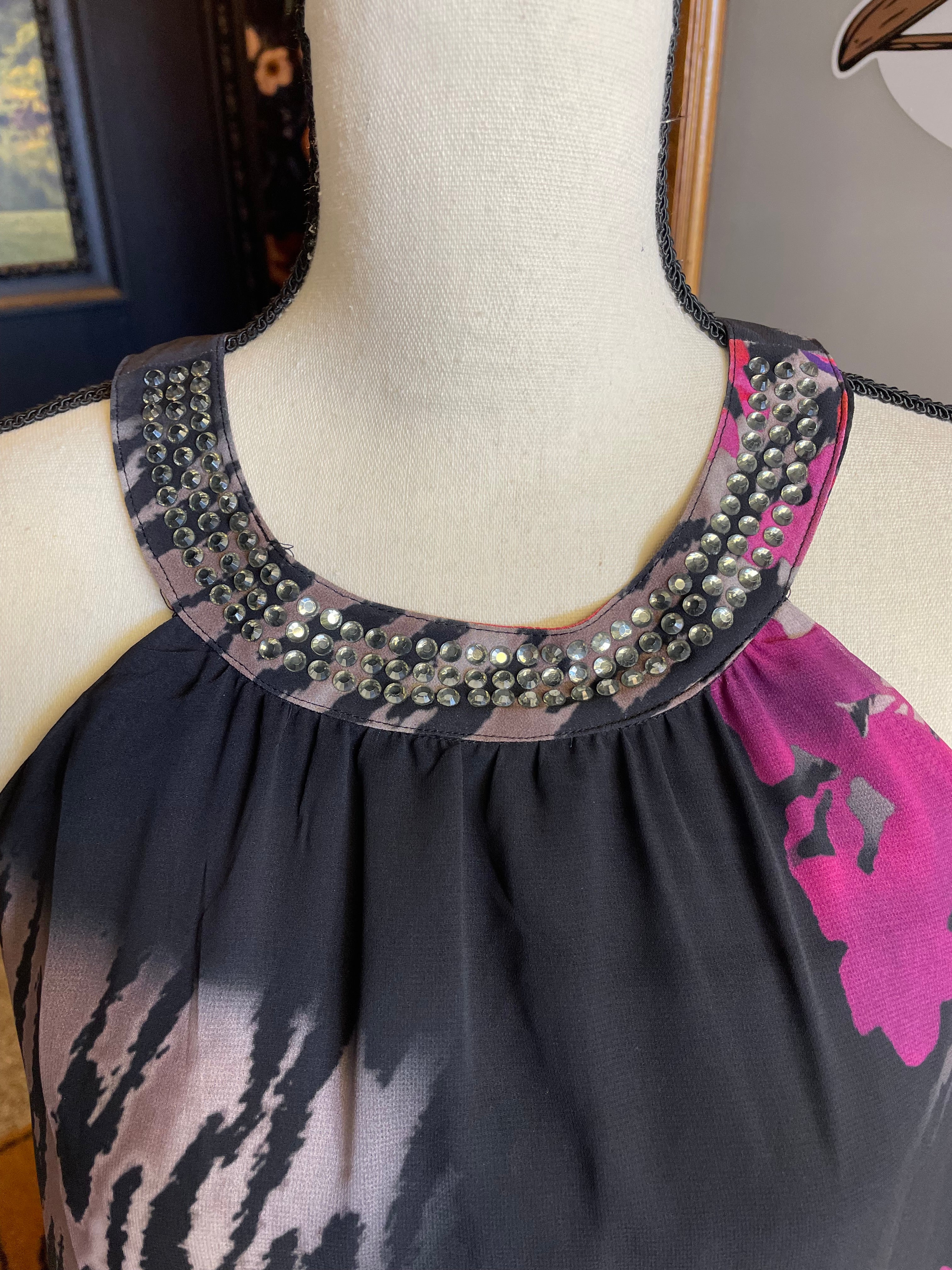 Venus Crystal Studded Halter Dress (XL)