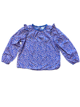 J. Crew Floral Blouse with Ruffle Shoulder (M)