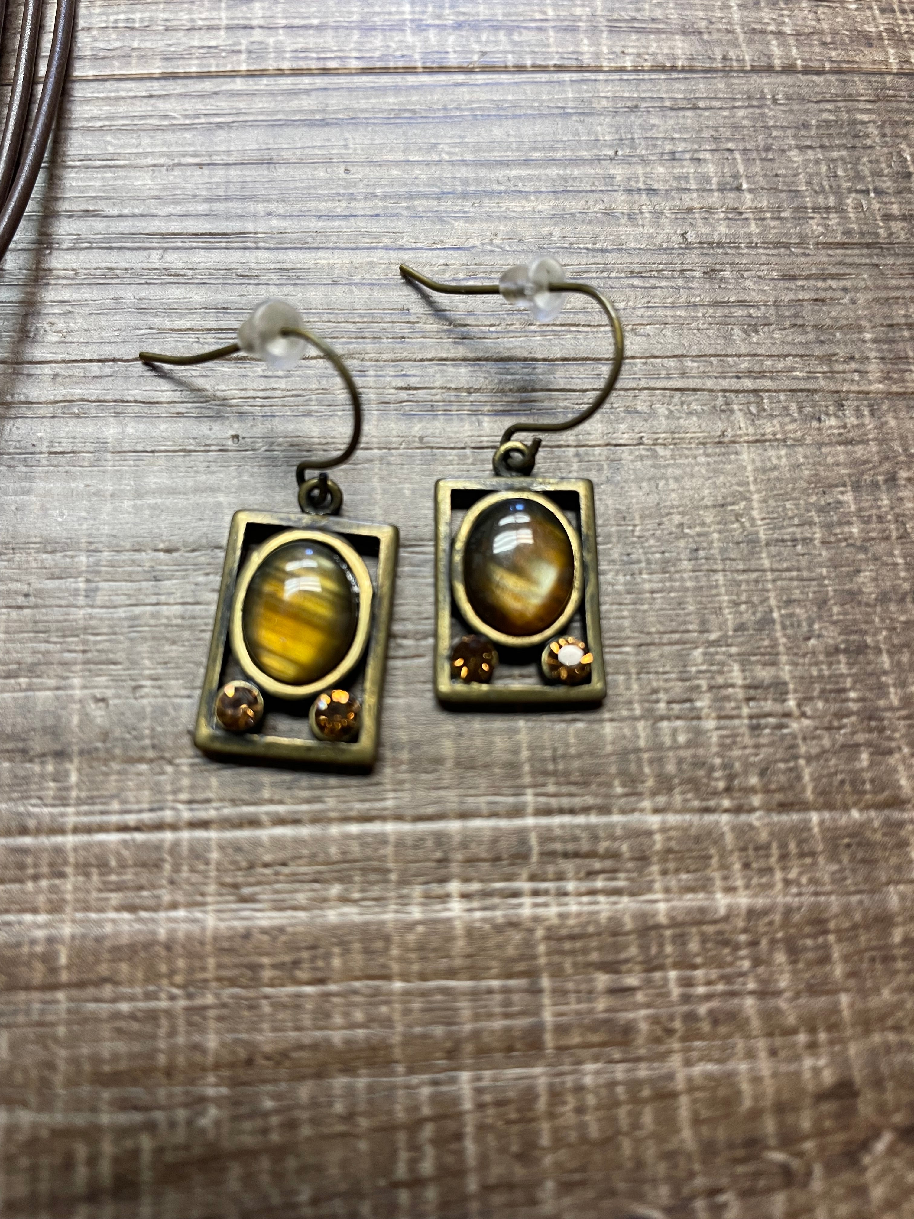 Park Lane Tiger's Eye Necklace & Earring Set