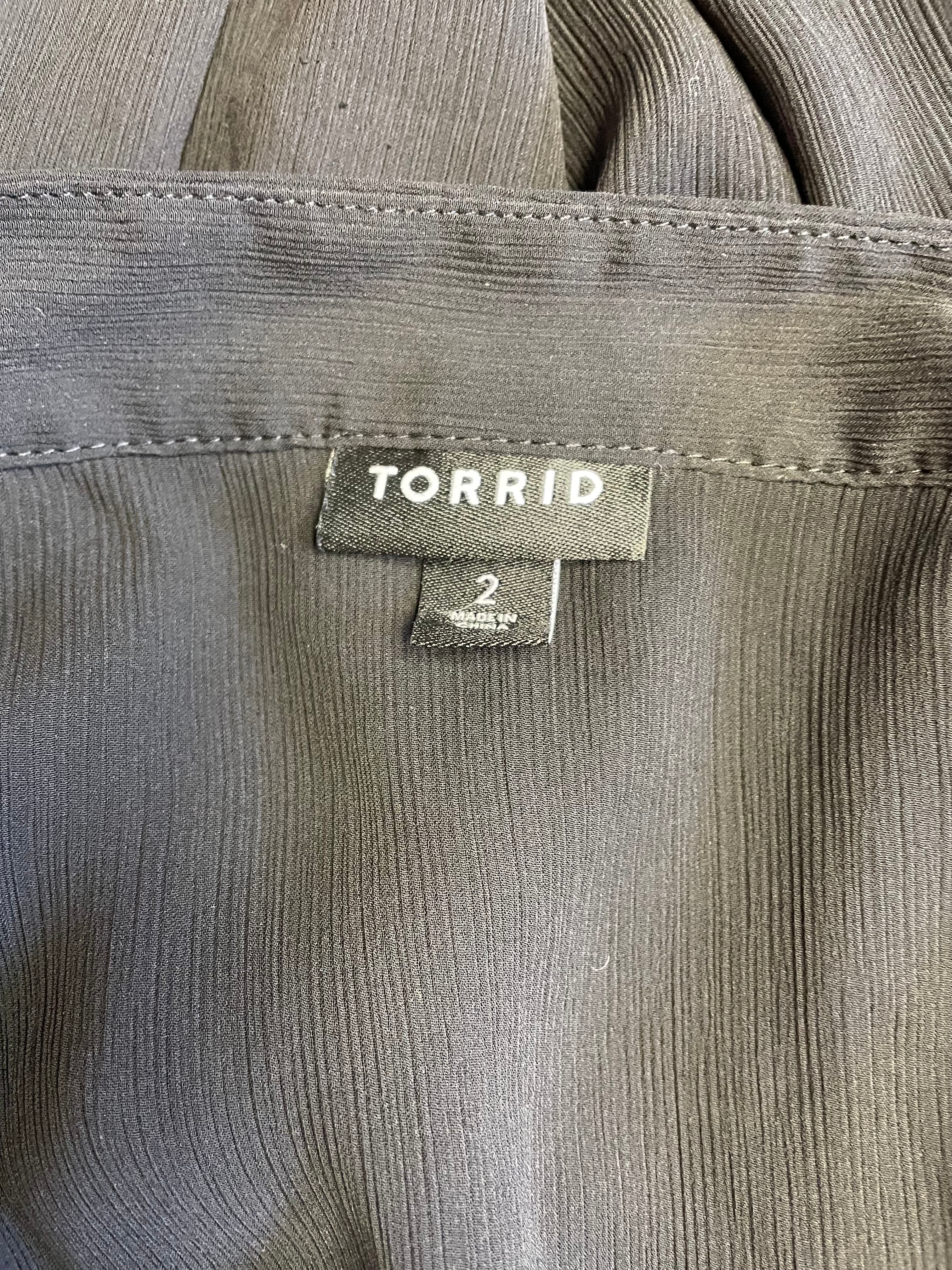 Torrid Women's Sheer Tie Neck Blouse (2/2X)