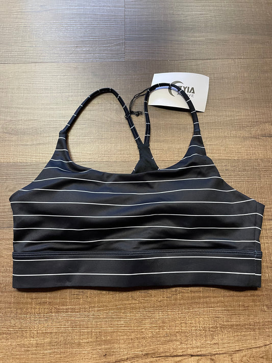 ZYIA Active Black Stripe Light n Tight Racer Straps Bra (L)