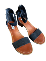 Steve Madden Darcie Black Suede Leather Sandals (8.5M)