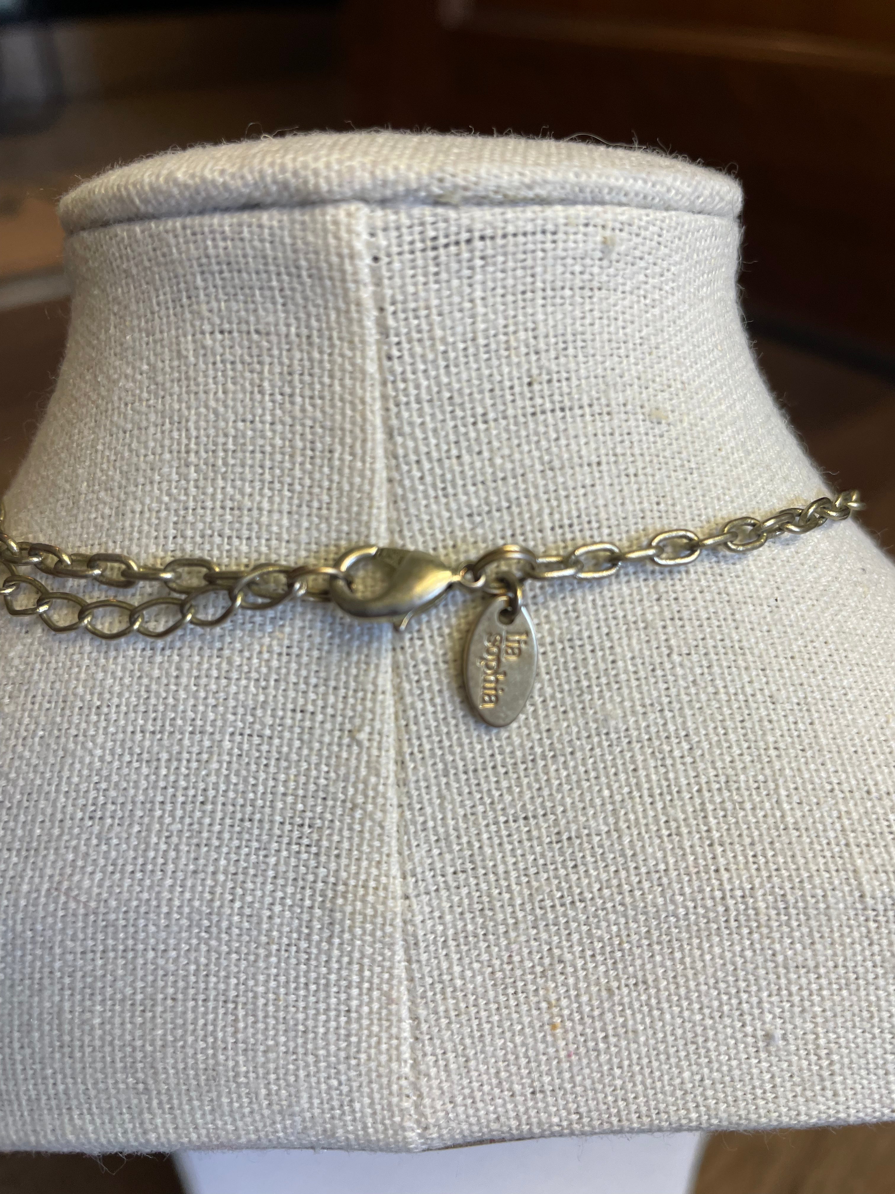 Lia Sophia Kiam Family Coral Teardrop Pendant Necklace - BinxBerry Consignment