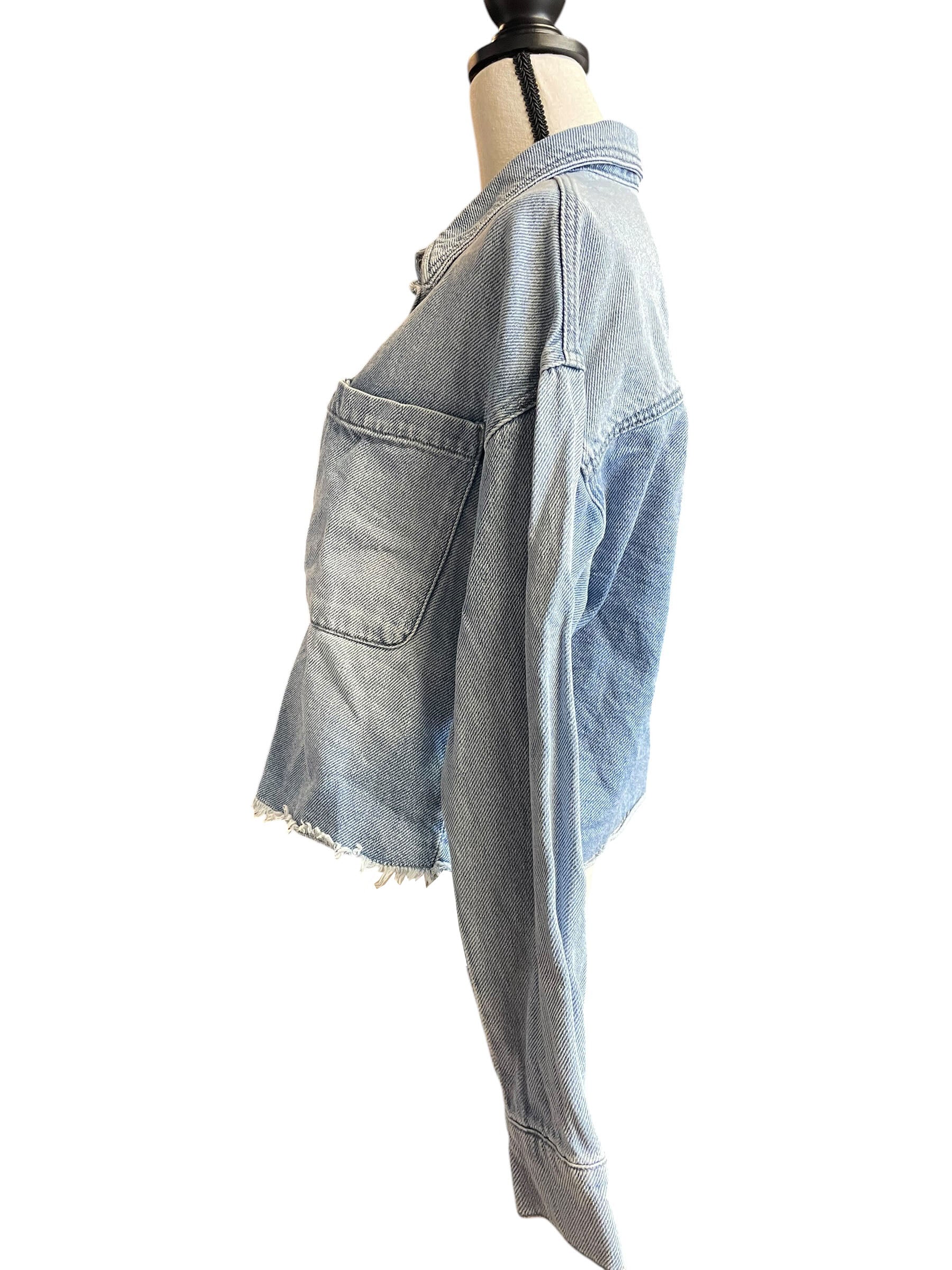 Kut from the Kloth Women's Cropped Denim Top (L)