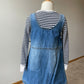 Flappadoodles Denim Jumper with Striped Shirt (4T)