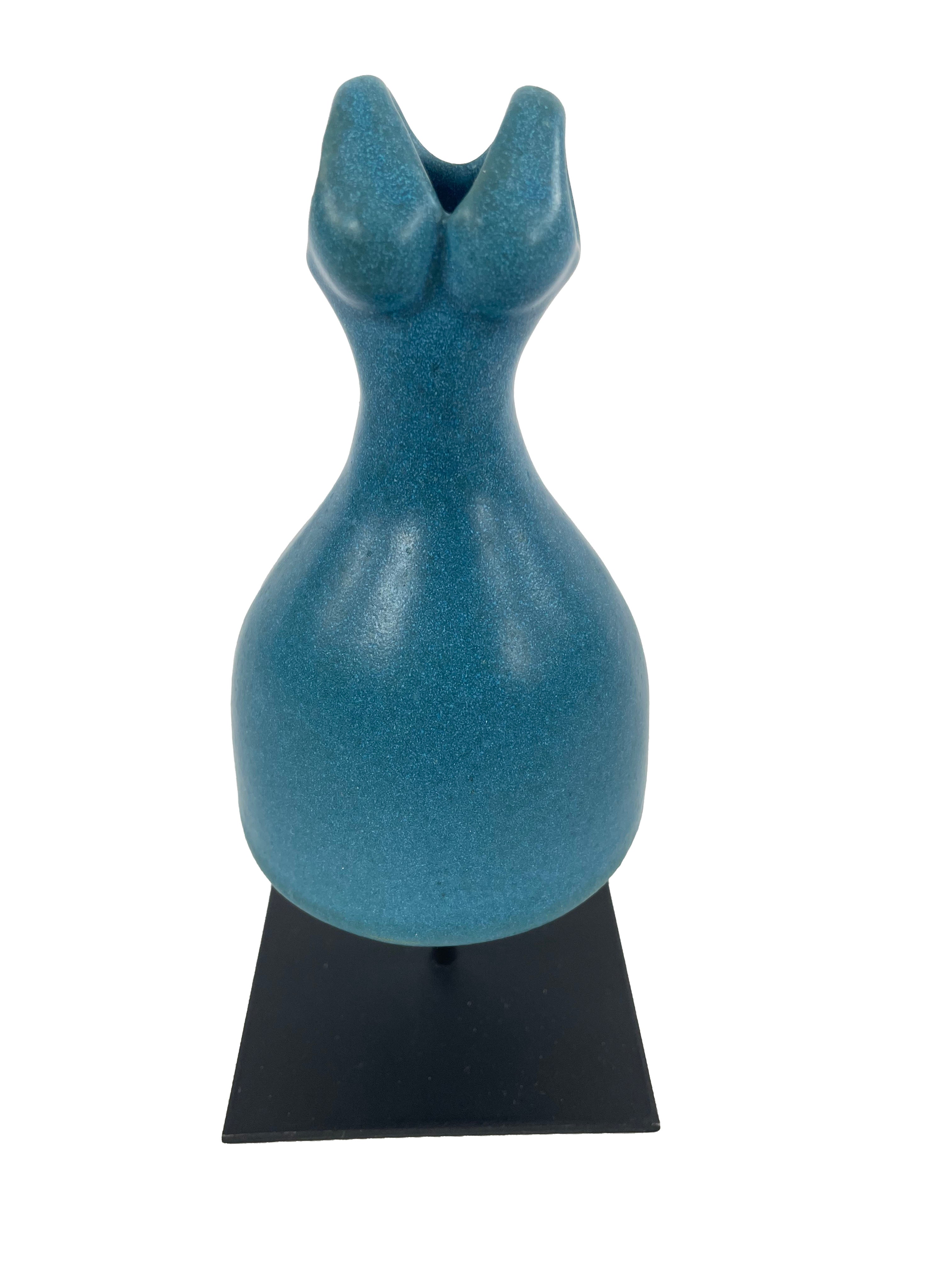 Cathy Broski Blue Ceramic Dress Sculpture - BinxBerry Consignment