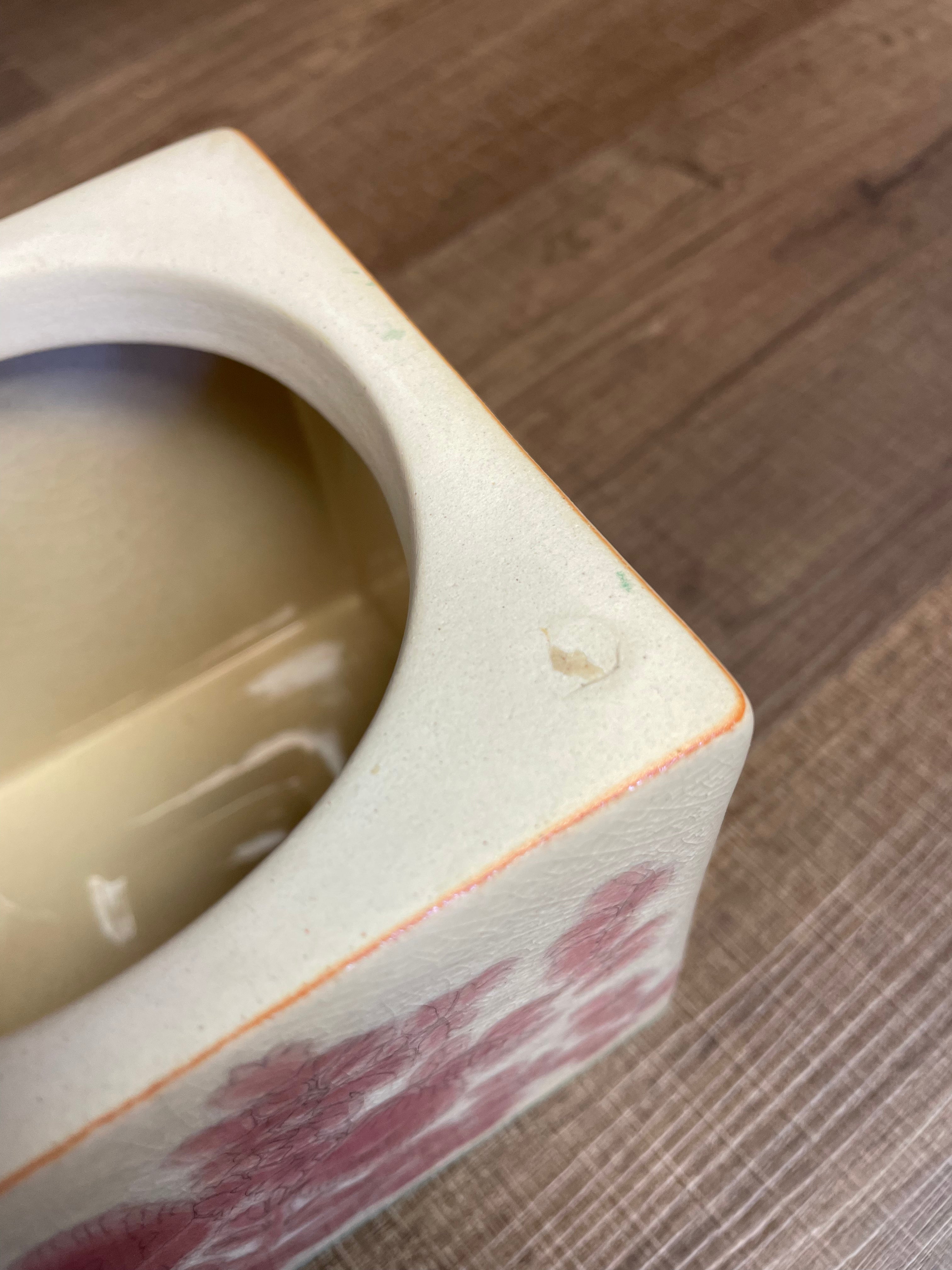 Vintage Pier 1 Square Pottery Vase