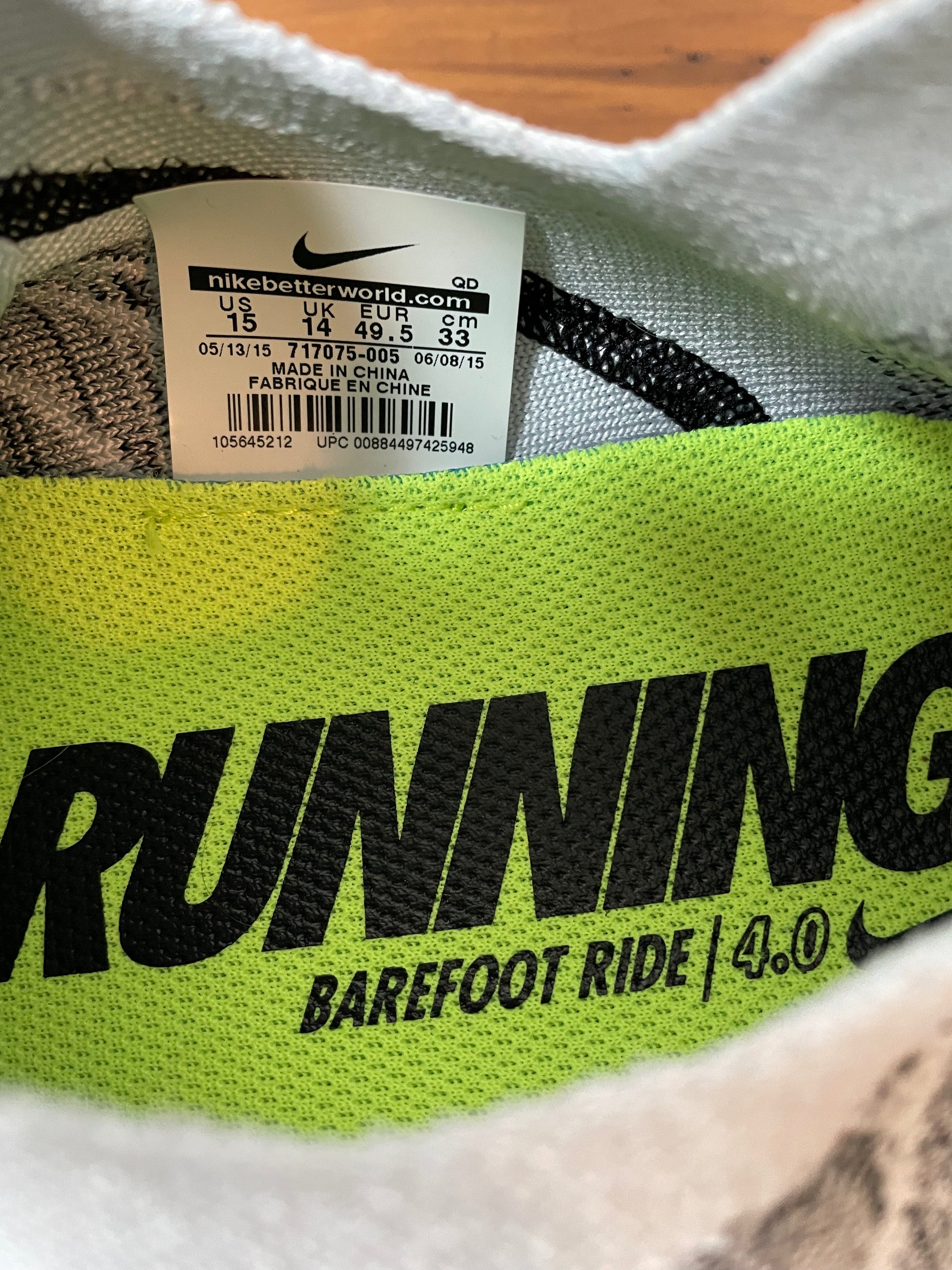 Nike Running Barefoot Ride 4.0 15 BinxBerry Consignment