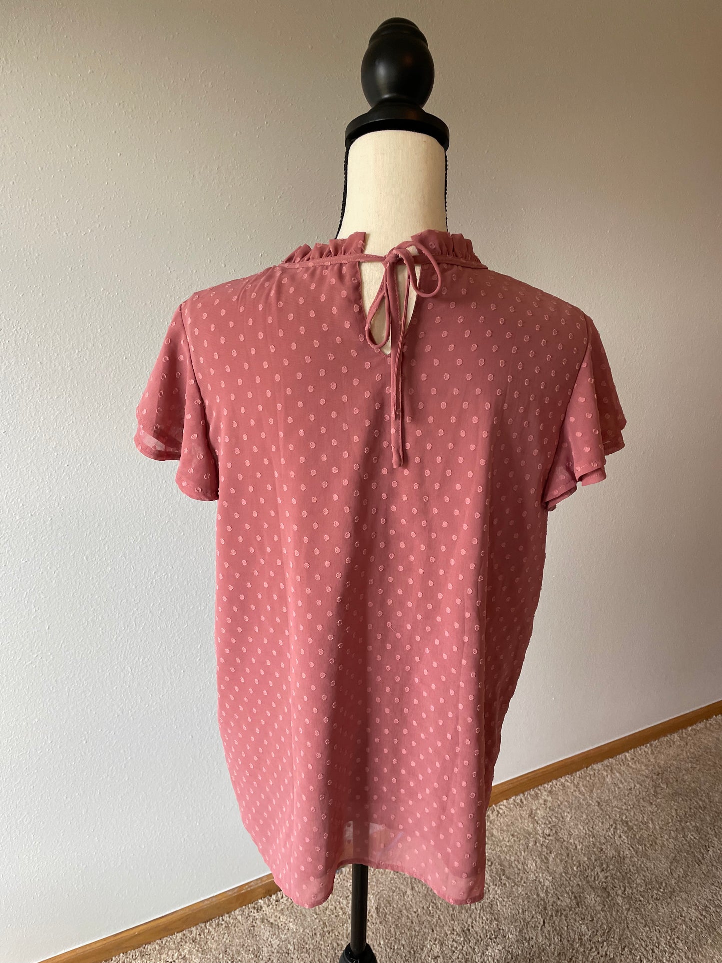 Pink Blush Short Sleeved Blouse (L)