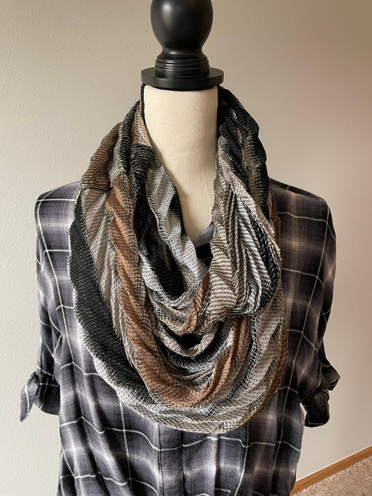 Black, White & Brown Scarf