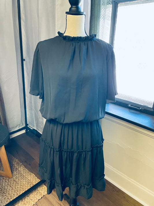 Sleeved Black Maxi Dress (XL)