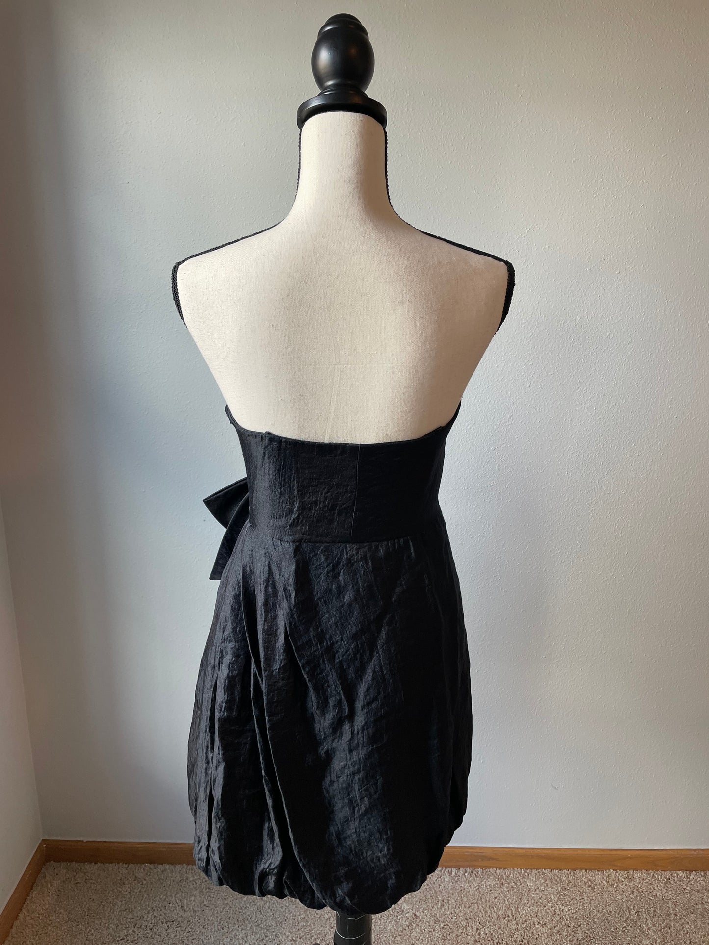 London Times Petites Black Strapless Dress (6P)