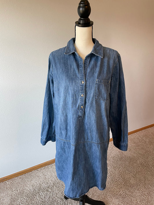 GAP Long Sleeved Button Shift Dress (XXL)