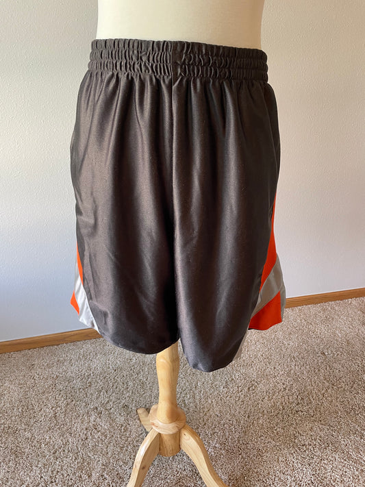 Gray and Orange Athletic Shorts (XXL)