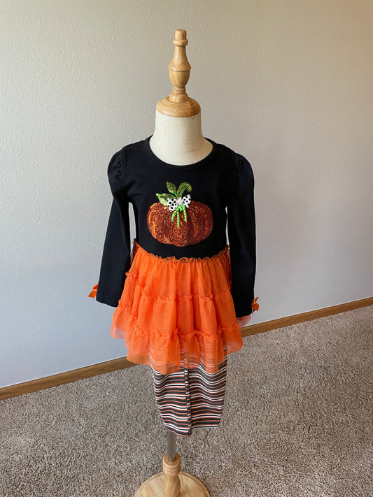 Little Lass Pumpkin Two Piece Tulle Tutu (4T)