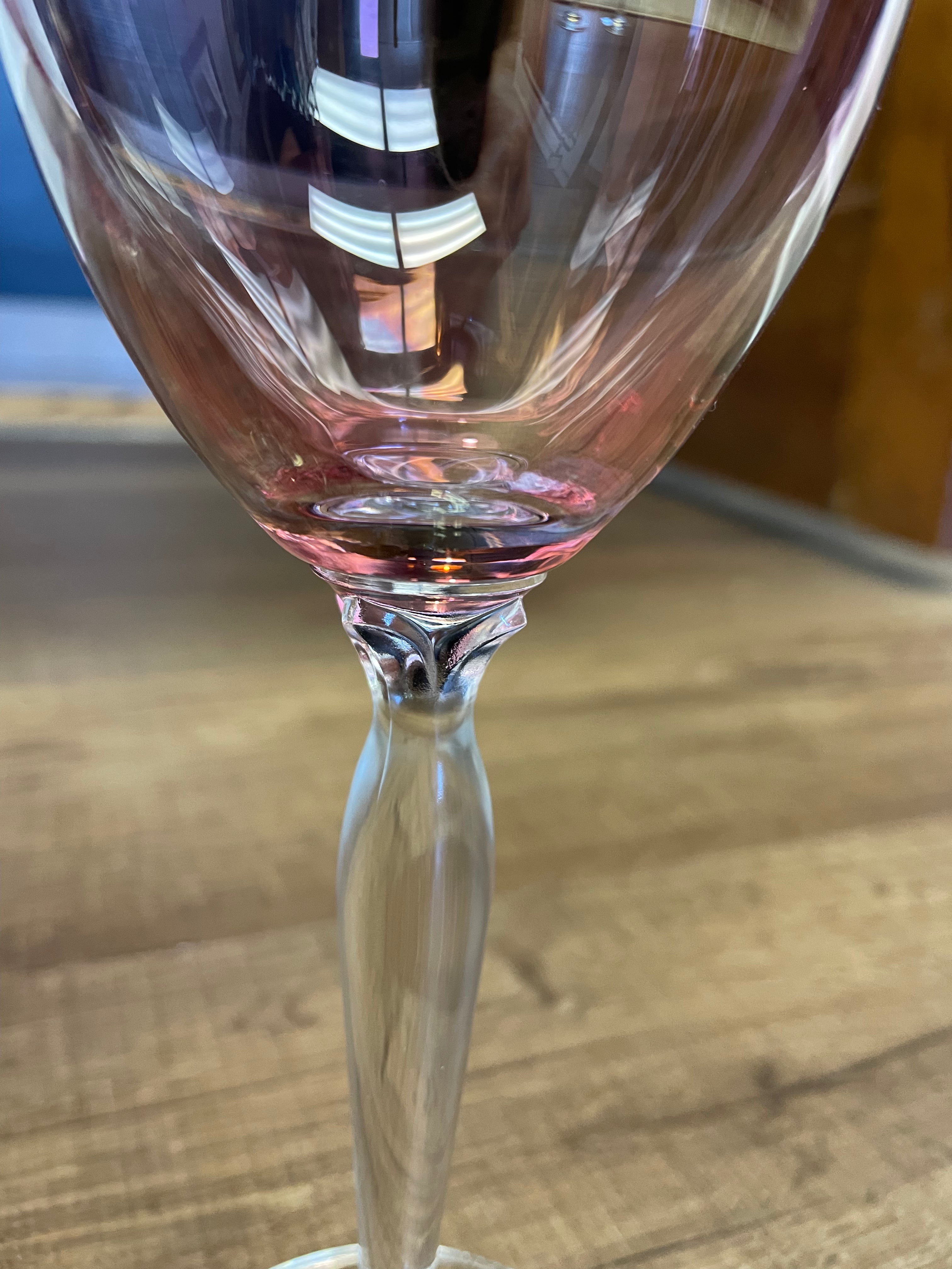 Purple Iridescent 8" Wine Glasses (set of 2)