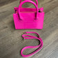 Faux Leather Glossy Pink Handbag