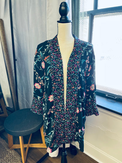 BP. Open Front Floral Cardigan (XS/S)