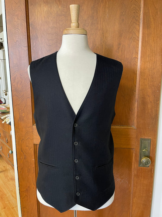 Apt 9 Black Herringbone Suit Vest (XXL)