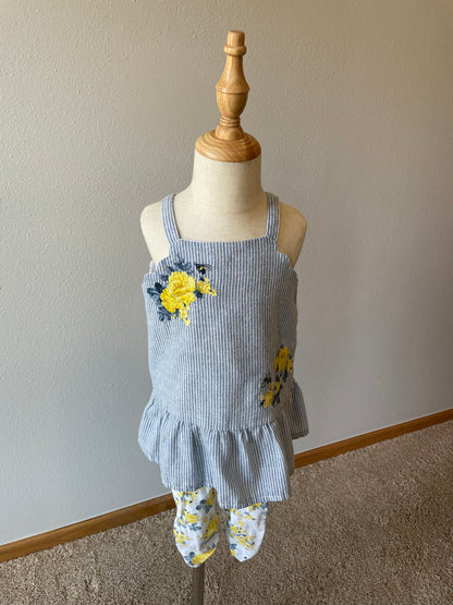 Mud Pie Sleeveless Floral Two Piece (4T)