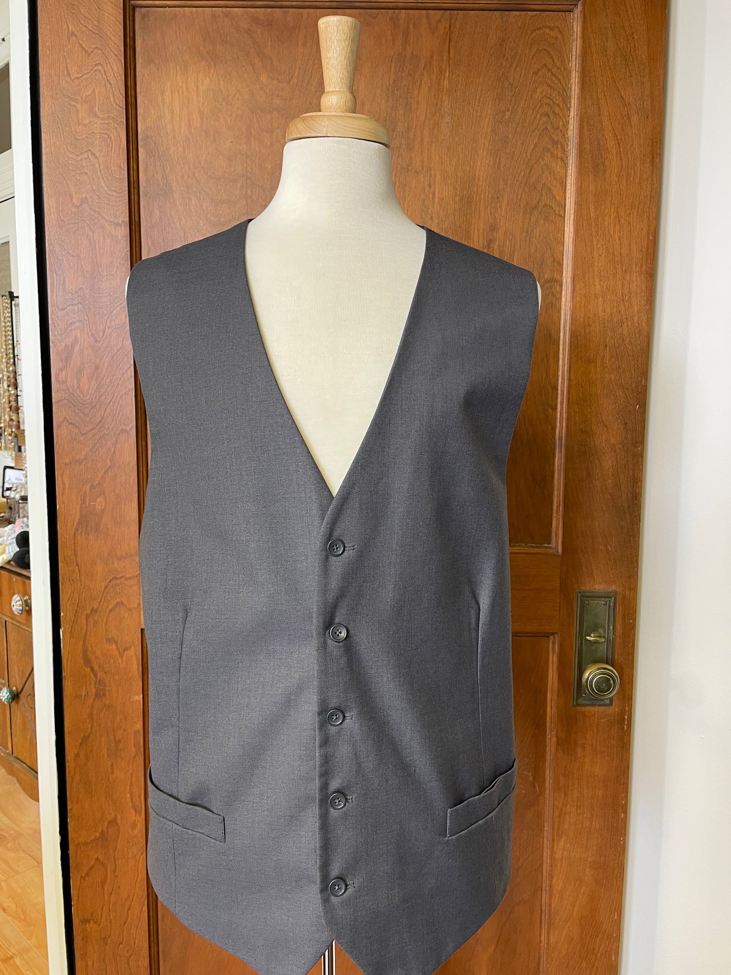 Gioberti Gray Button Down Suit Vest (XXL)