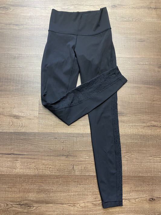 Lululemon Black Leggings with Lace Mesh (4)