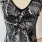 Cato Black and White Sleeveless Top (S)