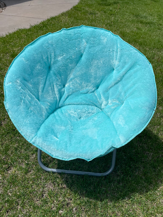 Faux-Fur Kids Folding Saucer Chair