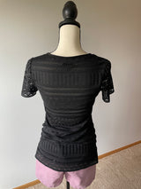 ECI New York Black Lace Top (S)