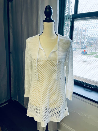 Eddie Bauer White Knit Coverup (M)