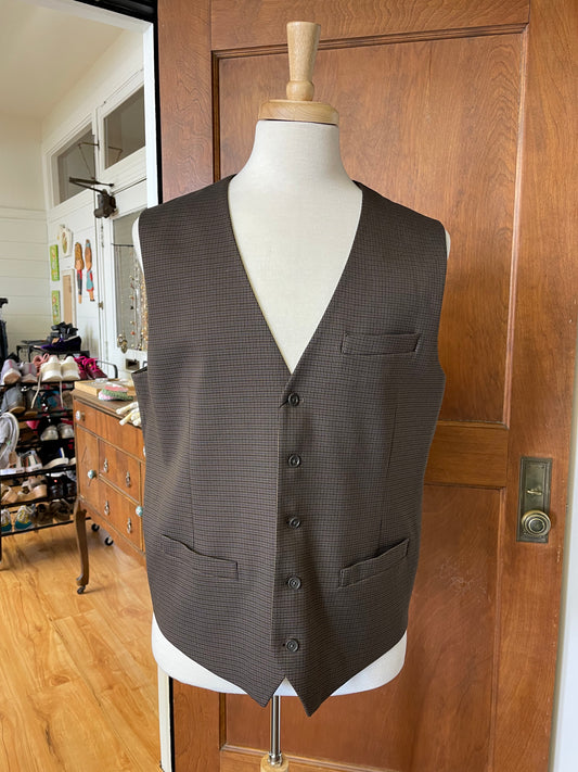 Perry Ellis Slim Fit Stretch Toasted Coconut Pocketed Suit Vest (XXL)