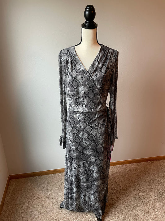 Betsy Johnson Snake-Embossed Maxi Wrap Dress (NWT) (12)