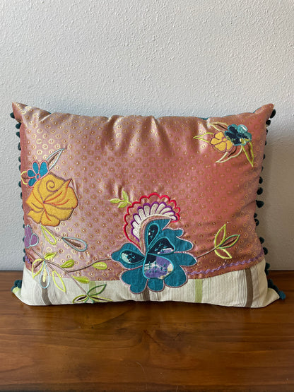 Vintage Pier 1 Bold Floral Throw Pillow