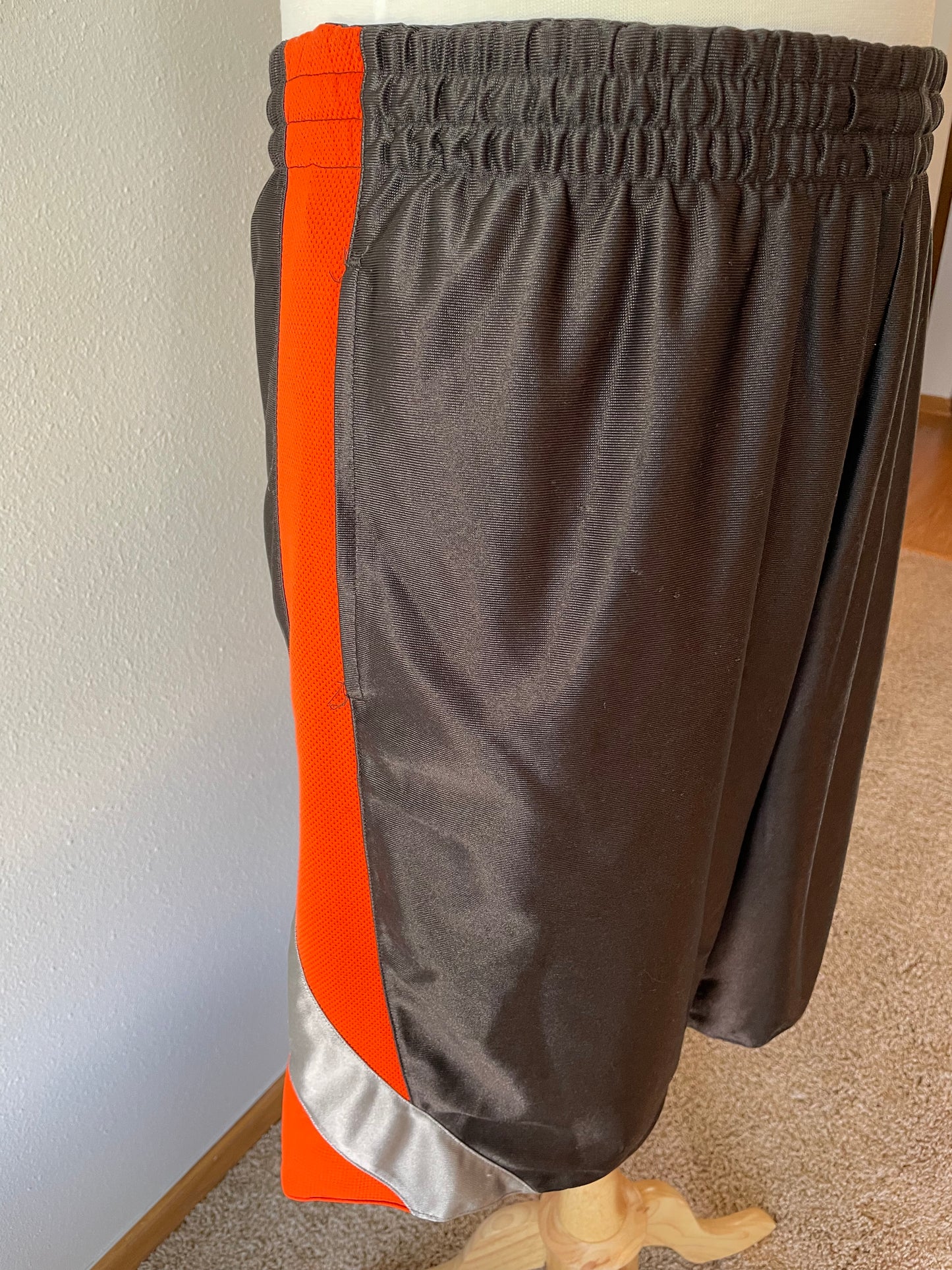 Gray and Orange Athletic Shorts (XXL)