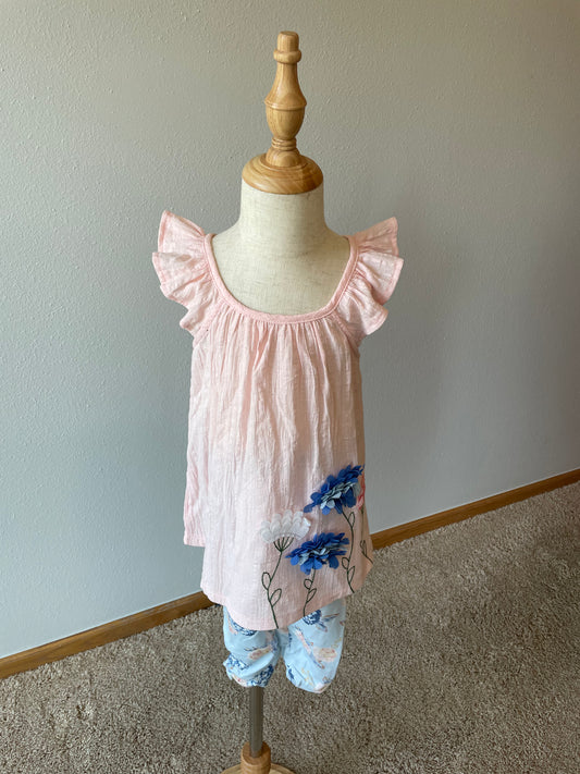 Mud Pie Floral Top & Leggings (4T)