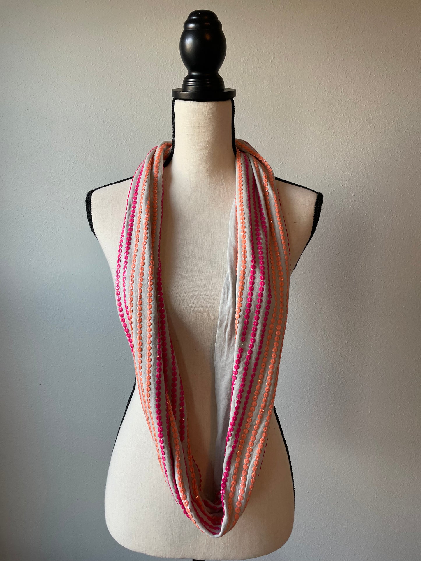 Orange and Pink Sequin Scarf