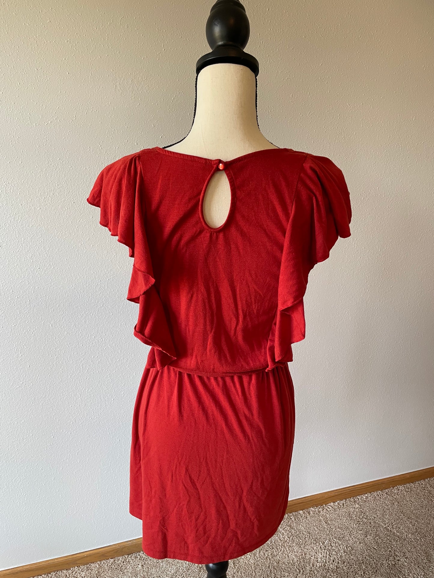 Xhilaration Red Knit Tie Waist Dress (M)