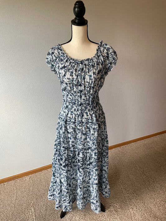 Mlle Gabrielle Blue Floral Summer Dress (XL)