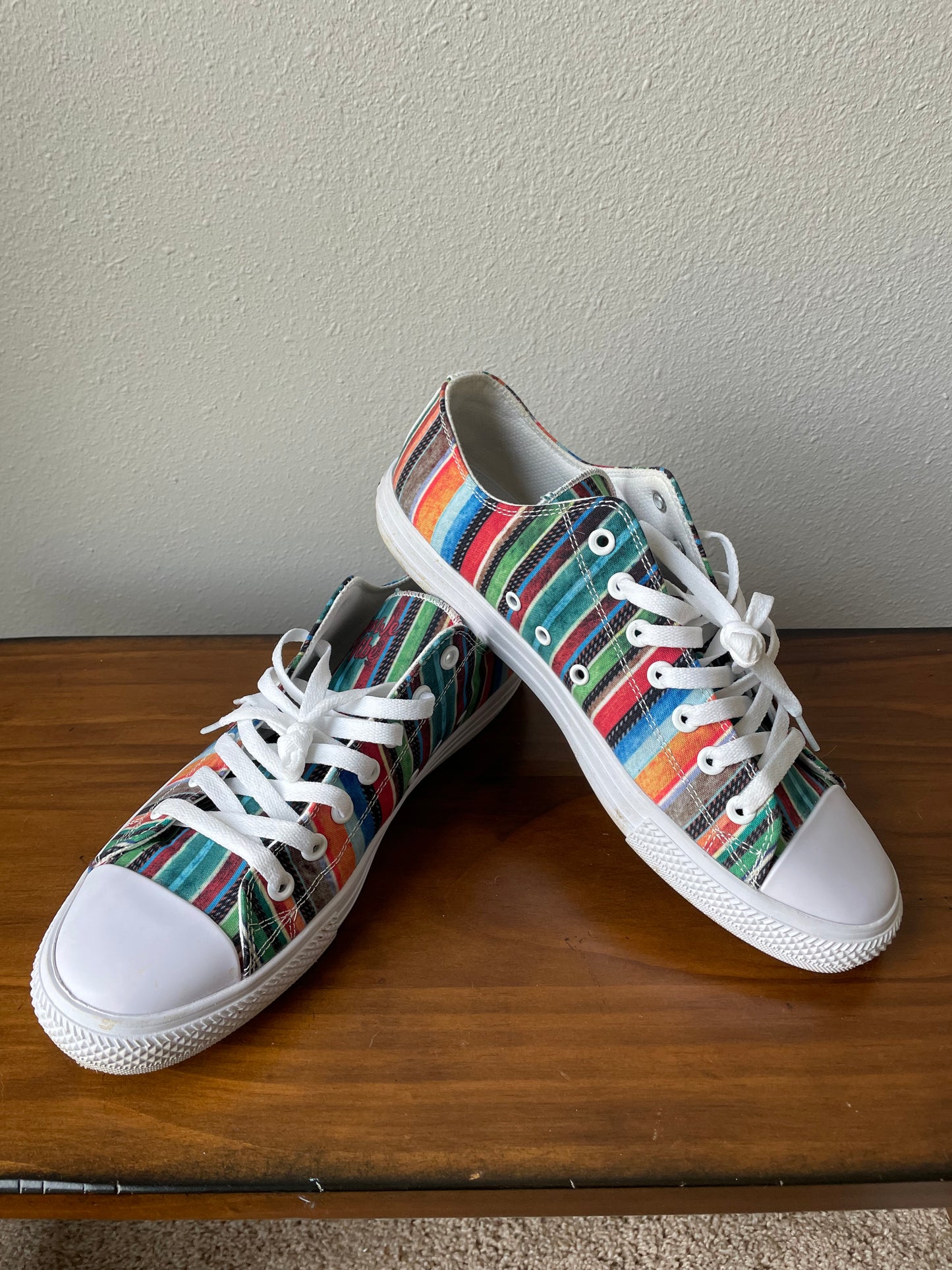 Yes We Vibe Striped Canvas Sneakers (10M)