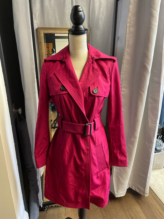 Narcisco Rodriguez Raspberry Trench Coat (S)